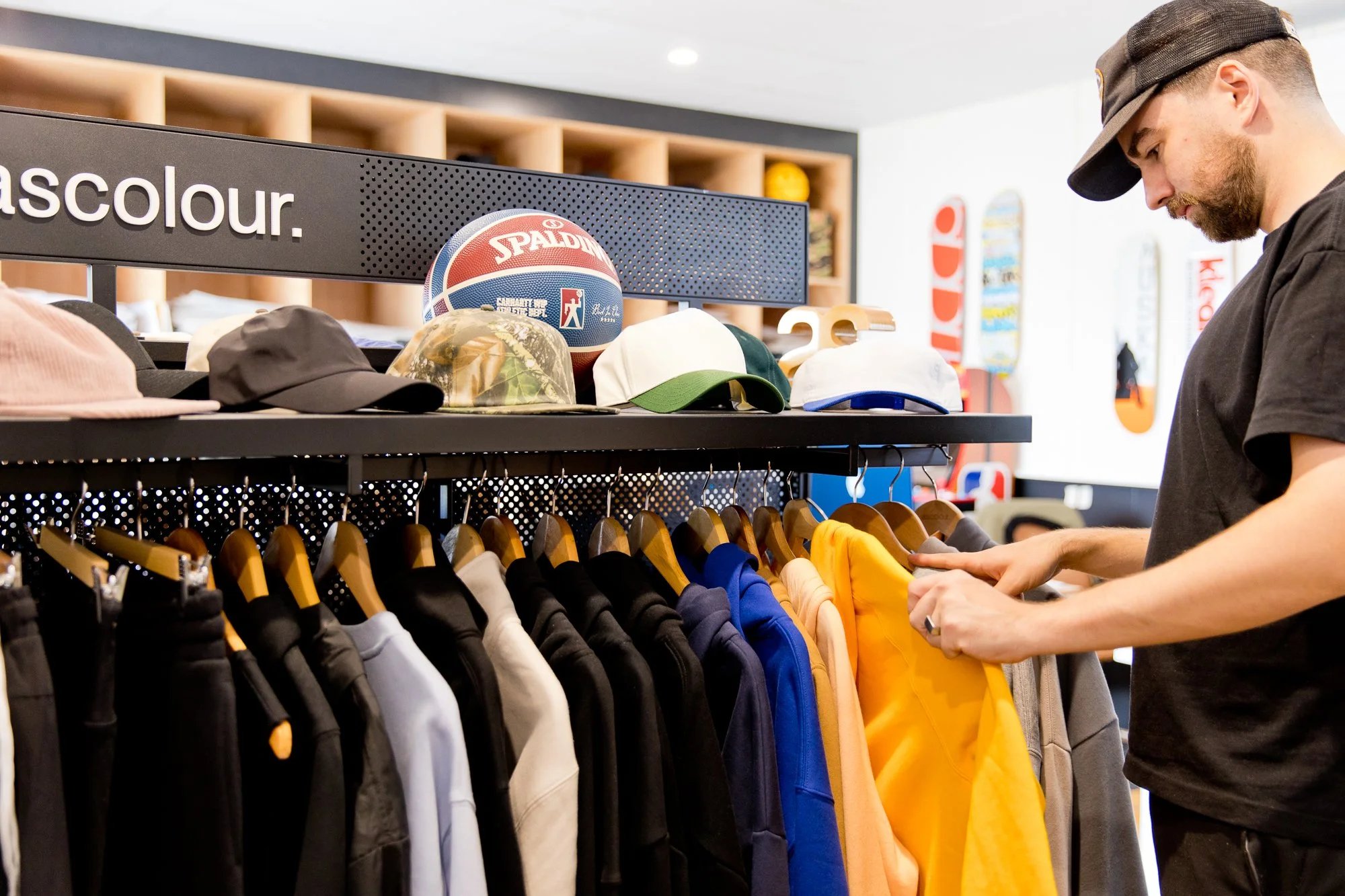 High Tee showroom - garment selection