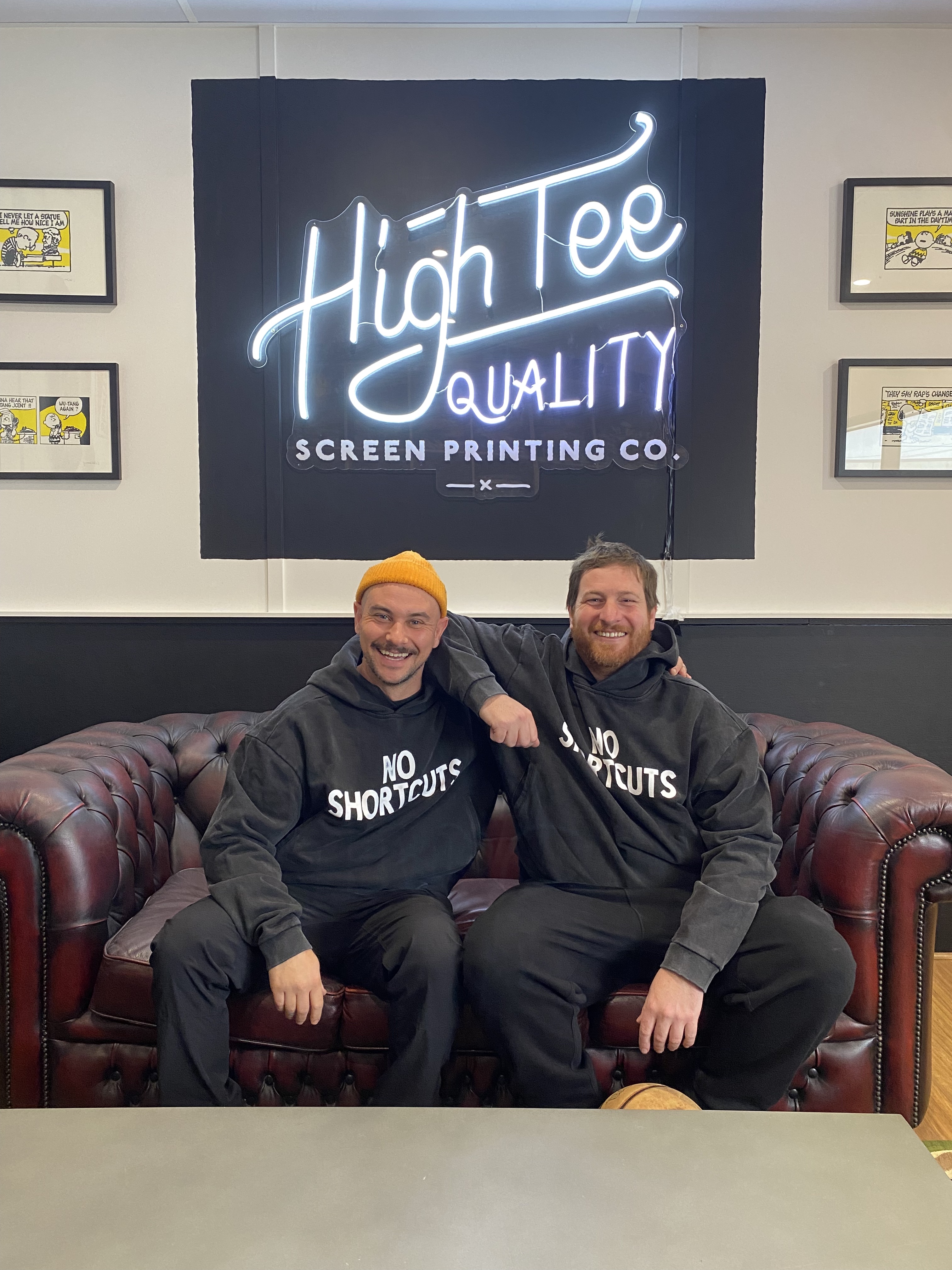High Tee crew working the press